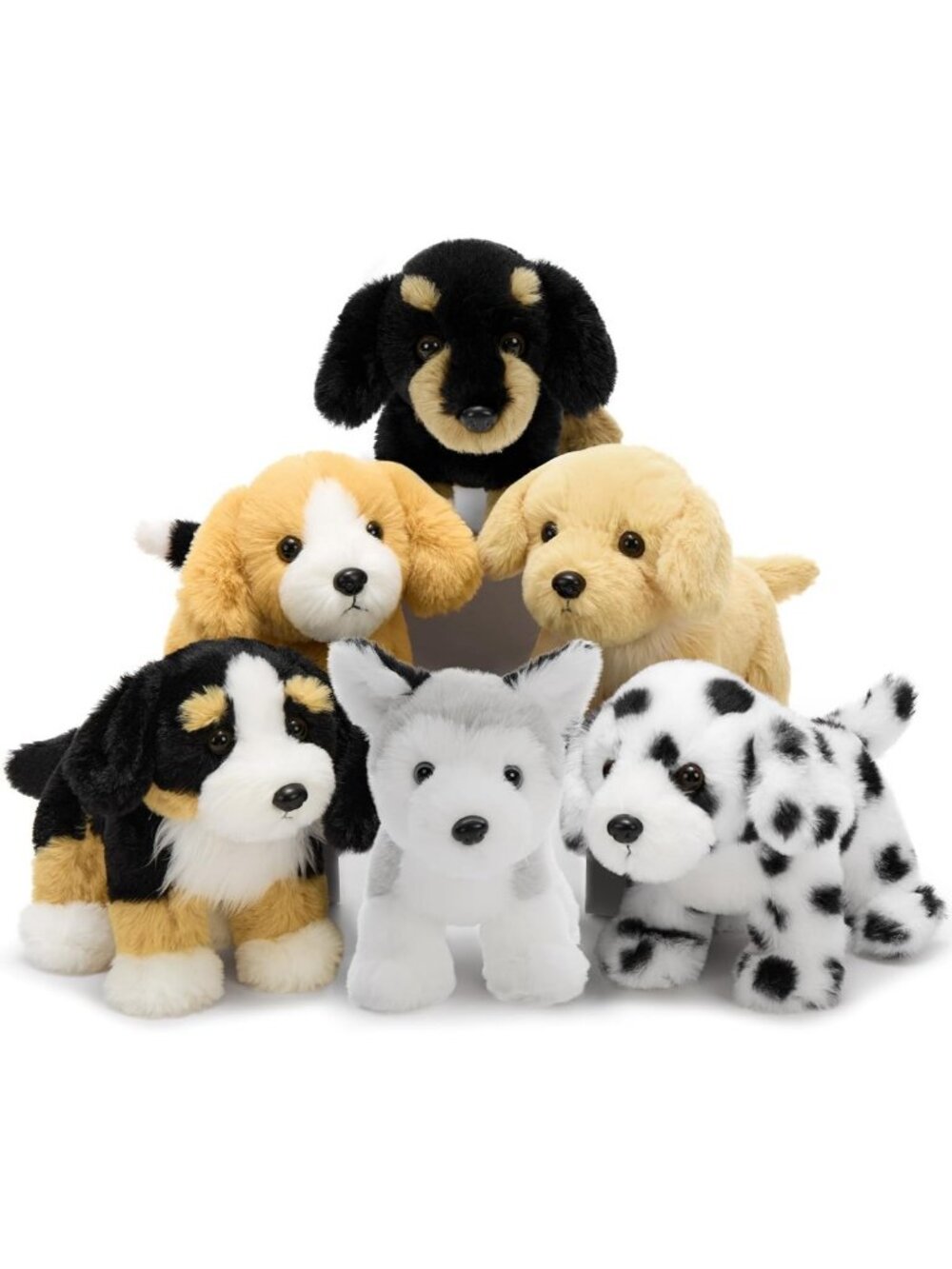 6 Pack Plush Dog Stuffed Animals - 11 Inch Standing Puppy Toys for Kids